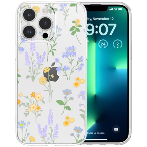 RALEAVO Kompatibel mit iPhone 16 Pro Max Hülle, Klare Blumen Handyhülle für Mädchen, Weiches Silikon Stoßfest Schützende Bumper Handyhülle mit Niedlich Blumen Muster für iPhone 16 Pro Max - Lila RALEAVO Kompatibel mit iPhone 16 Pro Max Hülle, Klare Blumen Handyhülle für Mädchen, Weiches Silikon Stoßfest Schützende Bumper Handyhülle mit Niedlich Blumen Muster für iPhone 16 Pro Max - Lila von RALEAVO