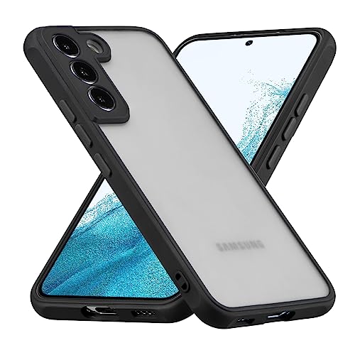 RALEAVO Stoßfest Hülle für Samsung Galaxy S22 Plus 5G Schutzhülle mit Military Grade Harte PC-Rückseite Transluzente Matte Schutzhülle Handyhülle für Galaxy S22 Plus-Schwarz von RALEAVO