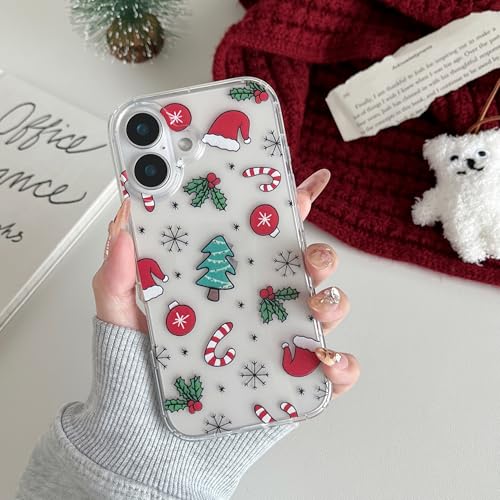 RALEAVO Weihnachten Handyhülle für iPhone 16 Plus 6.7", Niedlich Klar Cartoon Design Hülle weiches Silikon schützende stoßfest Bumper Cover Case für iPhone 16 Plus-Schwarzer Schnee RALEAVO Weihnachten Handyhülle für iPhone 16 Plus 6.7", Niedlich Klar Cartoon Design Hülle weiches Silikon schützende stoßfest Bumper Cover Case für iPhone 16 Plus-Schwarzer Schnee von RALEAVO