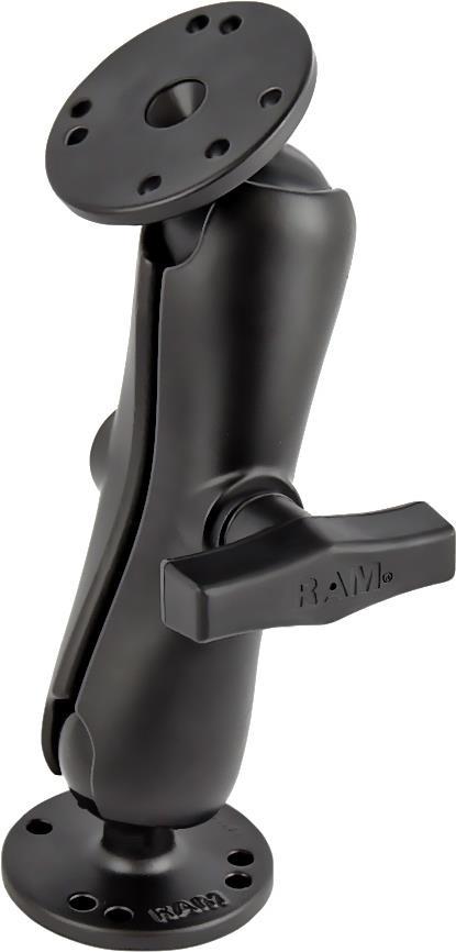 RAM Mounts Aufbau-Set - 2x runde Basisplatte (AMPS), mittlerer Verbindungsarm, C-Kugel (1.5 ) (RAM-101U) (RAM-101U) von RAM Mounts