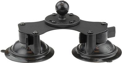 RAM Mounts Doppel-Saugfuss mit runder Basisplatte (AMPS) - jeweils Drehverschluss, nicht montiert (RAM-B-189B-202U) von RAM Mounts