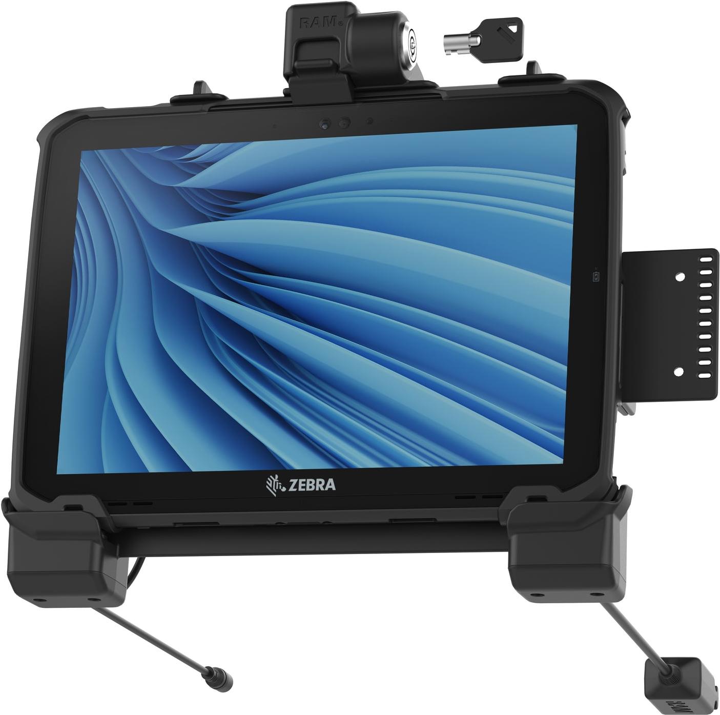 RAM Mounts Form-Fit Docking-Station für Zebra ET8x 2-in-1 Tablet - Stromanbindung, Dual USB-A, abschließbar, AMPS- u. VESA-Aufnahme (RAM-HOL-ZE22PD2LU) von RAM Mounts