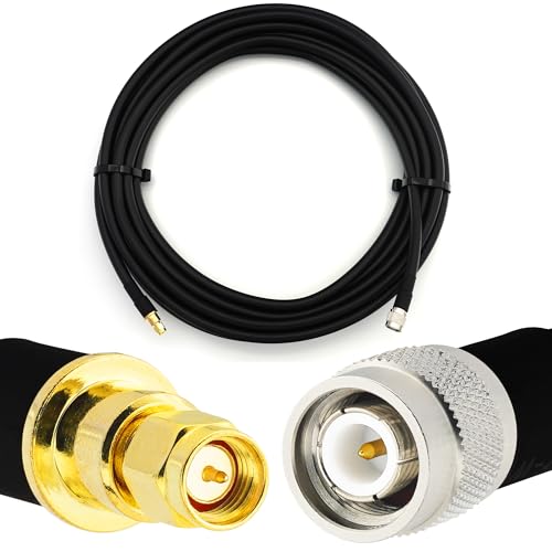 20m TNC-Stecker auf SMA-Stecker Koaxialkabel — Vollkupfer HF400 Flexibles Verlängerungskoax 50 Ohm (LMR400 UF UltraFlex-Äquivalent) — für WLAN LAN Geräte von RANGEFUL