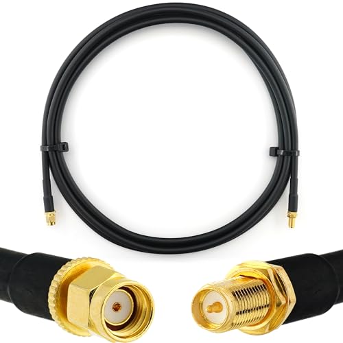 2m RP-SMA Stecker auf RP-SMA Buchse Koaxialkabel — 2 Meter Verlustarmes HF-240 (LMR 240 Äquivalent) Antennenkabel 50ohm Verlängerungskabel — für WiFi Router Antenne Wireless RF WLAN Radio Modem von RANGEFUL