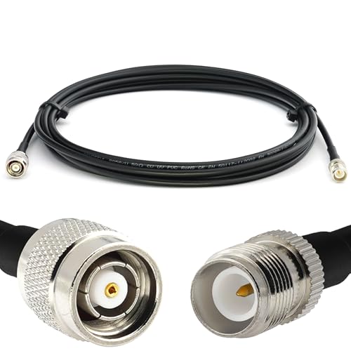 2m RP-TNC Stecker auf RP-TNC Buchse RG58 Koaxialkabel — 2 Meter Verlustarmes Antennenkabel Verlängerungskabel — für WiFi Router Antenne WLAN (RPTNC - TNC mit umgekehrter Polarität, Female Pin) von RANGEFUL