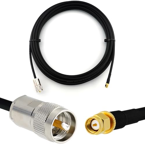RANGEFUL 5m PL259 auf SMA Stecker UHF Koaxialkabel — Wetterfestes HF-240 (LMR 240 Äquivalent) Verlustarmes Verlängerungskabel — PL Antennenkabel für CB Funk HAM Funkgerät SWR Antennen Amateurfunk von RANGEFUL