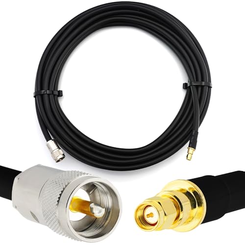 5m SMA Stecker auf PL259 UHF IP67 Wasserdichtes Koaxialkabel — Vollkupfer HF400 Flexibles Verlängerungskoax 50 Ohm (LMR400 UF UltraFlex-Äquivalent) — für HAM CB SWR Meter Amateur Kurzwelle RF von RANGEFUL