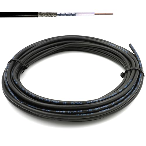 HF240 30m Koaxialkabel (LMR 240 Äquivalent) — 50 Ohm antennenkabel für SMA BNC TNC PL259 UHF N Stecker — coax kabel verlängerung CB funk HAM radio WLAN Internet Router 4G 5G — Hergestellt in Italien von RANGEFUL