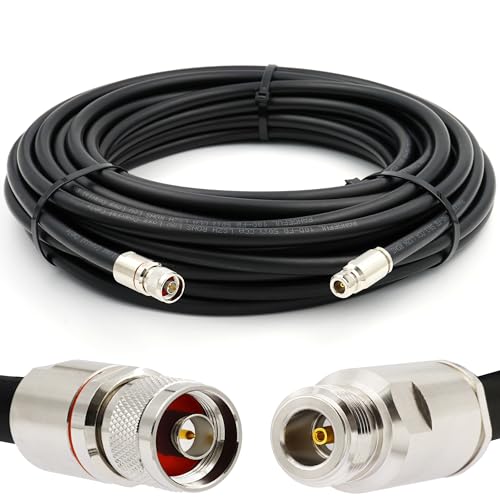 N Stecker auf N Buchse Koaxialkabel 30m — 50ohm 10D-FB Wasserdichtes Ø13mm Verlängerung Ultra Low Loss antennenkabel — WiFi RF Antenne GSM 3G 4G LTE 5G Router Signalverstärker Lora Ham CB Funk von RANGEFUL