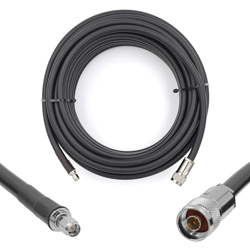 N Stecker auf SMA Stecker Koaxialkabel 35m — 50ohm 8D-FB Ø11.1mm Verlängerung Ultra Low Loss antennenkabel — WiFi RF Antenne GSM 3G 4G LTE 5G Router Signalverstärker Lora Ham CB Funk von RANGEFUL