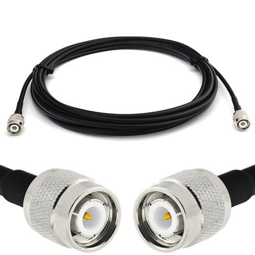 RANGEFUL 15m TNC Stecker auf TNC Stecker RG58 Koaxialkabel — TNC Verlängerungskabel 15 Meter Jumper Kabel (50 Ohm) — Schwarz Antennenkabel für HAM Radio CB Funk WIFI Antenne von RANGEFUL