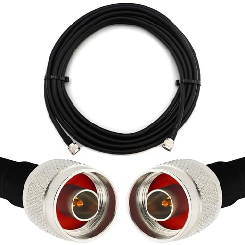 RANGEFUL 20m N Stecker auf N Stecker Koaxialkabel — Vollkupfer HF400 Flexibles Verlängerungskoax 50 Ohm (LMR400 UF UltraFlex Äquivalent) — für WiFi LTE GSM 4G 5G 6G Mobile WLAN Router Antenne von RANGEFUL