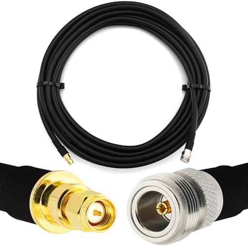 RANGEFUL 20m SMA Stecker auf N Buchse Koaxialkabel — HF-400 Verlängerungskabel 50 Ohm (LMR-400 äquivalent) — für LTE GSM 4G 5G 6G Mobile Signal Router Antenne — 1m 2m 3m 5m 7m 10m 12m 15m 25m 30m von RANGEFUL