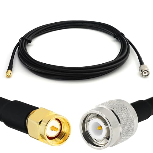 RANGEFUL 20m TNC Stecker auf SMA Stecker RG58 Koaxialkabel — TNC SMA Verlängerungskabel 20 Meter Jumper Kabel (50 Ohm) — Schwarz Antennenkabel für HAM Radio CB Funk WIFI Antenne von RANGEFUL