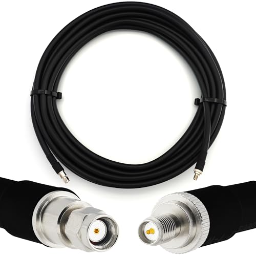 RANGEFUL 25m RP-SMA Stecker auf RP-SMA Buchse Koaxialkabel — Vollkupfer HF400 Flexibles Verlängerungskoax 50 Ohm (LMR400 UF UltraFlex Äquivalent) — für WiFi/Router/Antenne/WLAN/RF/Radio von RANGEFUL