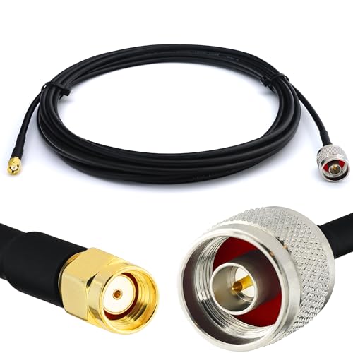 RANGEFUL 2m RP-SMA Stecker auf N Stecker RG58 Koaxialkabel — 2 Meter Verlustarmes Antennenkabel 50 Ohm Verlängerungskabel — für WiFi Router Antenne Wireless RF WLAN Radio Modem von RANGEFUL