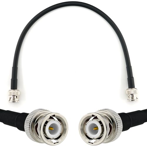 RANGEFUL 30cm BNC Stecker auf BNC Stecker Koaxialkabel — BNC Verlängerungskabel HF-240 (LMR 240 Äquivalent) 0,3 Meter Jumper Kabel (50 Ohm) — Schwarz Antennenkabel für HAM Radio CB Funk WIFI Antenne von RANGEFUL
