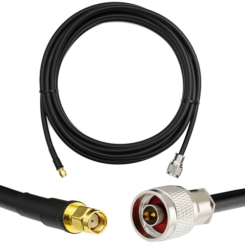 RANGEFUL 30cm RP-SMA Stecker auf N Stecker Koaxialkabel – 0.3 Meter 5D-FB Verlustarmes Antennenkabel Ø7.5mm Verlängerungskabel (50 Ohm) — für WiFi Router Antenne Wireless RF WLAN Radio Modem von RANGEFUL