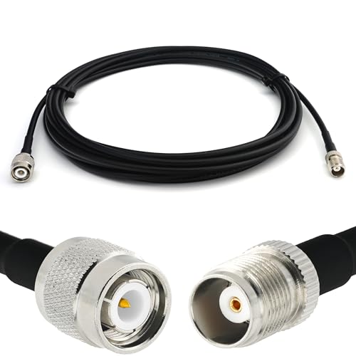 RANGEFUL 30cm TNC Stecker auf TNC Buchse RG58 Koaxialkabel — TNC Verlängerungskabel 0,3 Meter Jumper Kabel (50 Ohm) — Schwarz Antennenkabel für HAM Radio CB Funk WIFI Antenne von RANGEFUL
