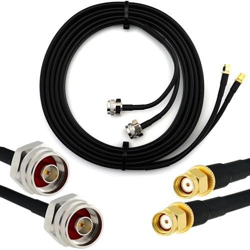 3m RP-SMA Stecker auf N Stecker (Hex Kopf) Doppel-Koaxialkabel — HF-240 (LMR 240 Äquivalent) Twin Verlängerungskabel Antennenkabel — für WiFi Router Antenne Wireless RF WLAN Radio Modem von RANGEFUL