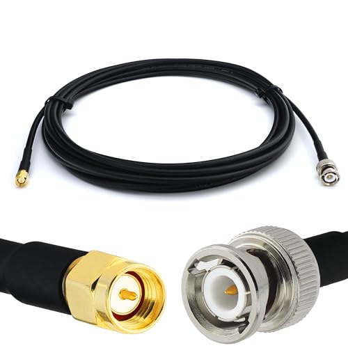 RANGEFUL 4m BNC Stecker auf SMA Stecker RG58 Koaxialkabel — BNC SMA Verlängerungskabel 4 Meter Jumper Kabel (50 Ohm) — Schwarz Antennenkabel für HAM Radio CB Funk WIFI Antenne von RANGEFUL