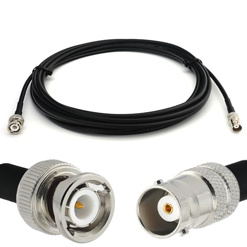 6m BNC Stecker auf BNC Buchse RG58 Koaxialkabel — BNC Verlängerungskabel 6 Meter Jumper Kabel (50 Ohm) — Schwarz Antennenkabel für HAM Radio CB Funk WiFi Antenne von RANGEFUL