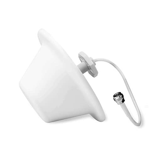 RANGEFUL AIO5 Omni-Directional Indoor 5dBi Dome Deckenantenne 3G/4G/GSM/LTE Hochleistungs-Breitbandantenne mit N-Buchse für Handy Mobile Signal Booster Router Gateway 698 bis 2700 MHz von RANGEFUL