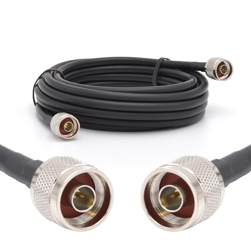 RANGEFUL N Stecker auf N Stecker Koaxialkabel 15m — 50ohm 5D-FB Ø7.5mm Verlängerung Ultra Low Loss antennenkabel — WiFi RF Antenne GSM 3G 4G LTE 5G Router Signalverstärker Lora Ham CB Funk von RANGEFUL