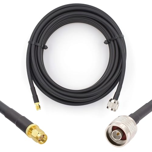 RANGEFUL N Stecker auf SMA Stecker Koaxialkabel 10m — 50ohm 5D-FB Ø7.5mm Verlängerung Ultra Low Loss antennenkabel — WiFi RF Antenne GSM 3G 4G LTE 5G Router Signalverstärker Lora Ham CB Funk von RANGEFUL