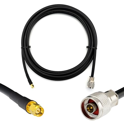 RANGEFUL N Stecker auf SMA Stecker Koaxialkabel 10m — 50ohm 5D-FB Wasserdichtes Ø7.5mm Verlängerung Ultra Low Loss antennenkabel — WiFi RF Antenne GSM 3G 4G LTE 5G Router Verstärker Lora Ham CB Funk von RANGEFUL