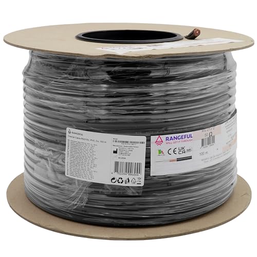 RG213 100m Koaxialkabel — 50 Ohm antennenkabel für SMA BNC TNC PL259 UHF N Stecker — RG213U Vollkupferkabel 10.3 mm coax kabel verlängerung — CB funk HAM radio Router 4G 5G — Hergestellt in Italien von RANGEFUL