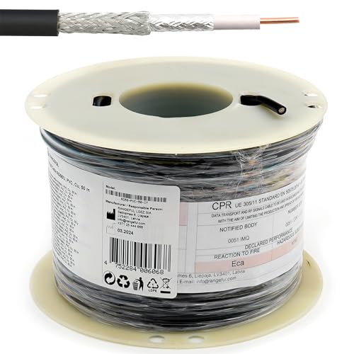 RG58 50m Koaxialkabel — 50 Ohm antennenkabel für SMA BNC TNC PL259 UHF FME N Stecker — 5mm coax kabel verlängerung — CB funk HAM radio WLAN Internet Router 4G 5G 6G GSM — Hergestellt in Italien RG58 50m Koaxialkabel — 50 Ohm antennenkabel für SMA BNC TNC PL259 UHF FME N Stecker — 5mm coax kabel verlängerung — CB funk HAM radio WLAN Internet Router 4G 5G 6G GSM — Hergestellt in Italien von RANGEFUL