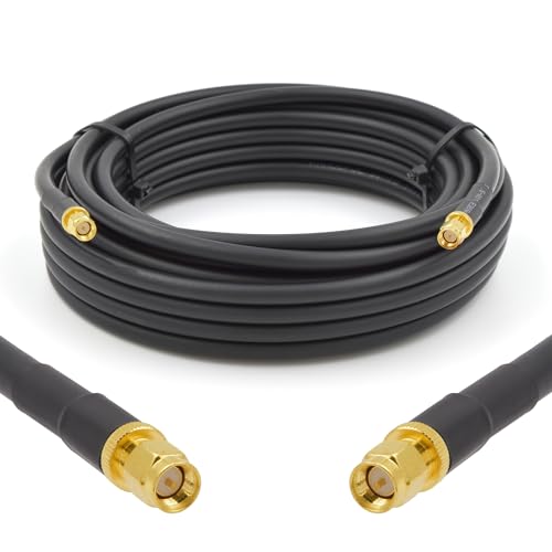 RANGEFUL SMA Stecker auf SMA Stecker Koaxialkabel 10m — 50ohm 5D-FB Ø7.5mm Verlängerung Ultra Low Loss antennenkabel — WiFi RF Antenne GSM 3G 4G LTE 5G Router Signalverstärker Lora Ham CB Funk von RANGEFUL