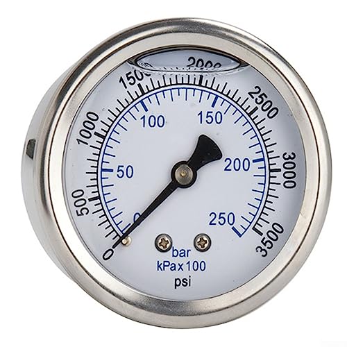 Manometer, M14 x 1,5 Gewinde, Hochdruckreiniger-Manometer 0–250 bar, 3500 psi, Metall, 5,5 kW Manometer, M14 x 1,5 Gewinde, Hochdruckreiniger-Manometer 0–250 bar, 3500 psi, Metall, 5,5 kW von RANRAO