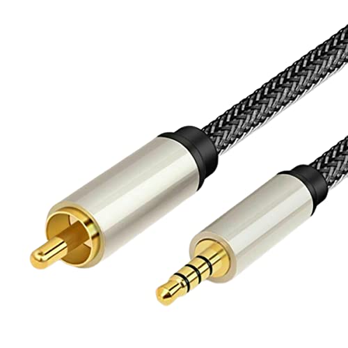 RANRAO Digitales Koaxial-Audio-Video-Kabel, Stereo, SPDIF, Cinch auf 3,5 mm Klinkenstecker für HDTV, 1 m/2 m, 2 Stück von RANRAO