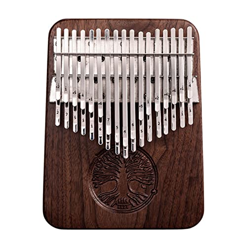 RANRAO Kalimba Daumenklavier mit 34 Tasten, B gestimmt, schwarzes Walnussholz, mit Tonabnehmertasche, Musik-Geschenk-Set für Kinder, Erwachsene, Anfänger, Profis von RANRAO