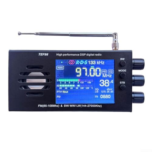 Tragbares Digitales Radio, TEF6686 FM (65–108 MHz) und SW/MW/LW (144–27000 kHz) DSP-Radioempfänger Tragbares Kurzwellenradio mit Batterie, 3,2-Zoll-LCD-Vollband-Radio, großer Lautspreche von RANRAO