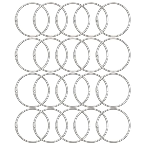 Binder Ringe Loseblatt,Metall Ringe Lose Blatt,Verbinder Heftringe,Binder Ringe,20 Stück.Kann für die Organisation von Fotos und DIY-Schlüsselanhängern verwendet werden.Für Haus/Schule/Büro von RANYAKE