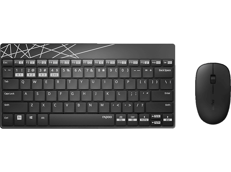 RAPOO 8000M, Tastatur & Maus Set, kabellos, Schwarz von RAPOO