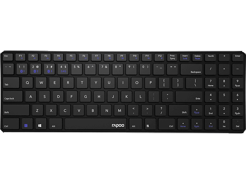 RAPOO E9100M, Tastatur, Rubberdome, Sonstiges, kabellos, Schwarz von RAPOO