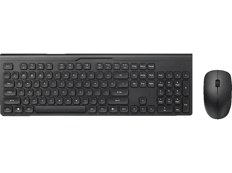 RAPOO Multi-Mode-Deskset "8060M", QWERTZ, Tastatur & Maus Set, kabellos, Schwarz von RAPOO