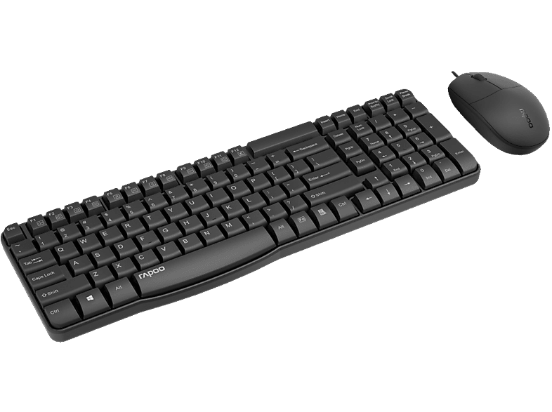 RAPOO NX1820, Tastatur & Maus Set, kabelgebunden, Schwarz von RAPOO