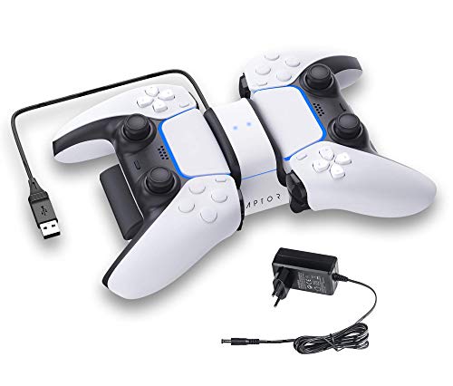 RAPTOR PS5 & PS4 Controller Ladestation PS5 & PS4 Ladegerät Stand Ständer mit LED Anzeige & USB-C Anschluss Kompatibel mit Sony Playstation 5 & 4 Wireless DualSense Controller inkl. Netzteil (5.2V/3A) RAPTOR PS5 & PS4 Controller Ladestation PS5 & PS4 Ladegerät Stand Ständer mit LED Anzeige & USB-C Anschluss Kompatibel mit Sony Playstation 5 & 4 Wireless DualSense Controller inkl. Netzteil (5.2V/3A) von RAPTOR-GAMING