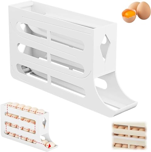 Eierhalter für 30 Eier,Große Kapazität,Kühlschrank Organizer,Eierbehälter für Kühlschrank Eierhalter Kühlschrank Eierhalter Für Den Kühlschrank Eier Aufbewahrung Kühlschrank (Weiß) von RARIHUOZY
