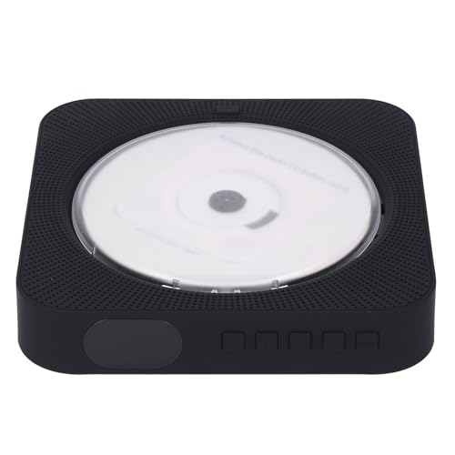 CD-Player mit Fernbedienung, Tragbares Wandmontage-Design, Unterstützt Mehrere Disc-, A-B-Wiederholungsfunktion, Immersive Klangqualität, Einschließlich und Zubehör (Black) von RASTKY