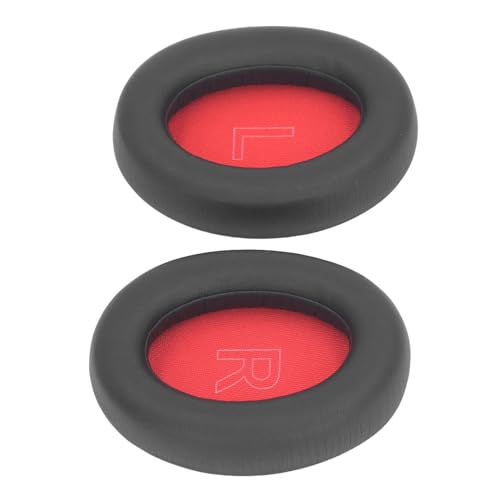 Ersatz -Earpads for Life Q10 und Life 2 Neo -Kopfhörer - Soft Protein Leder und Kissen für Verbesserte Klangqualität, Installation und Komfort (Schwarz Rot) von RASTKY