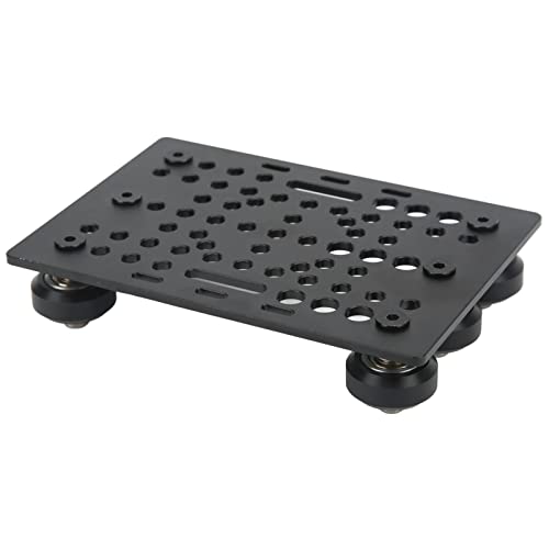 Geldplatte Aluminium Black Anodized Oberfläche für 3D-Drucker-Vantry-Panel-Kit, Langlebig und Weder Resistenter Universeller Anwendung mit Riemenscheibe 0,8-3,1in (Schwarze Riemenscheibe) von RASTKY