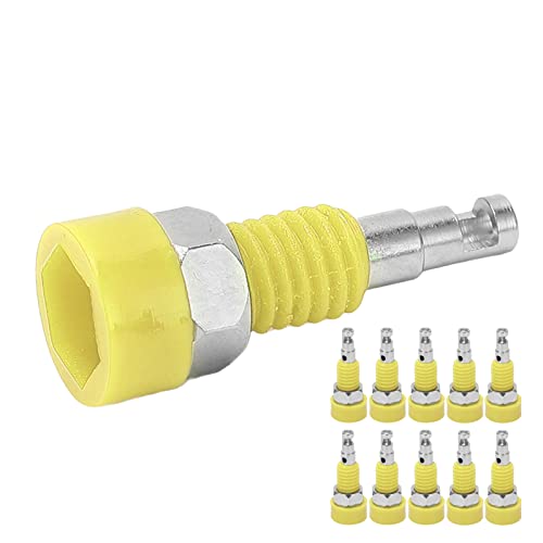 RASTKY Bananenanschlusspanel 10pcs 2mm Banana Feemalesocket -Stecker -Adapter Panelpostenposten für Elektronische Instrumente für Schweißmaschinen (Yellow) von RASTKY