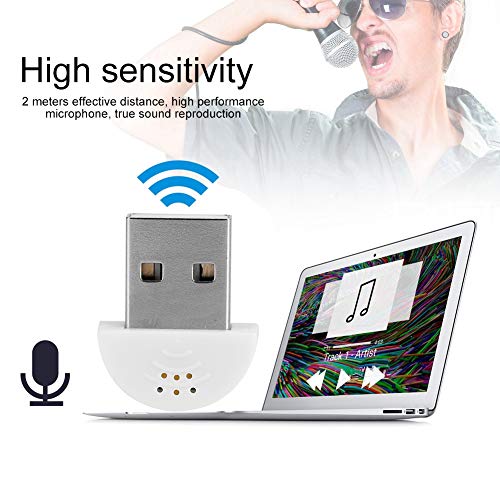 RASTKY Studio Speech -Mikrofon Mikrofon -Adapter, Hochempfindlichkeitsmikrofon für PC, Unterdrückung von Omnidirektionalem Rauschen, für Skype, (White) von RASTKY