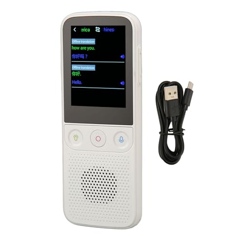 Smart Voice Translator Tragbares WLAN -Sprachübersetzergerät Zum Reisen, Treffen und Lernen - 138 Sprachen - 2,4 -Zoll -Touchscreen (White) von RASTKY